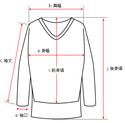 前後丈の異なるトップス