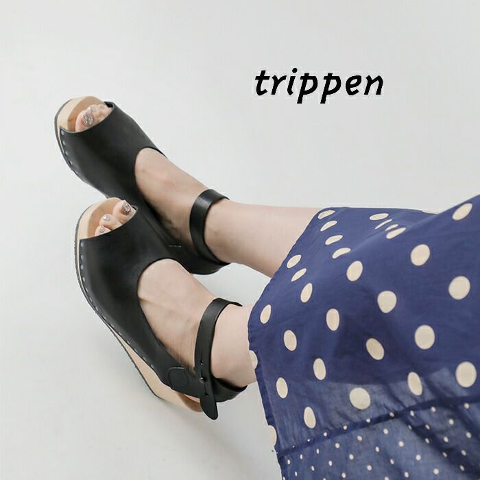 trippen トリッペン アンクルベルト ウッド ウェッジソール