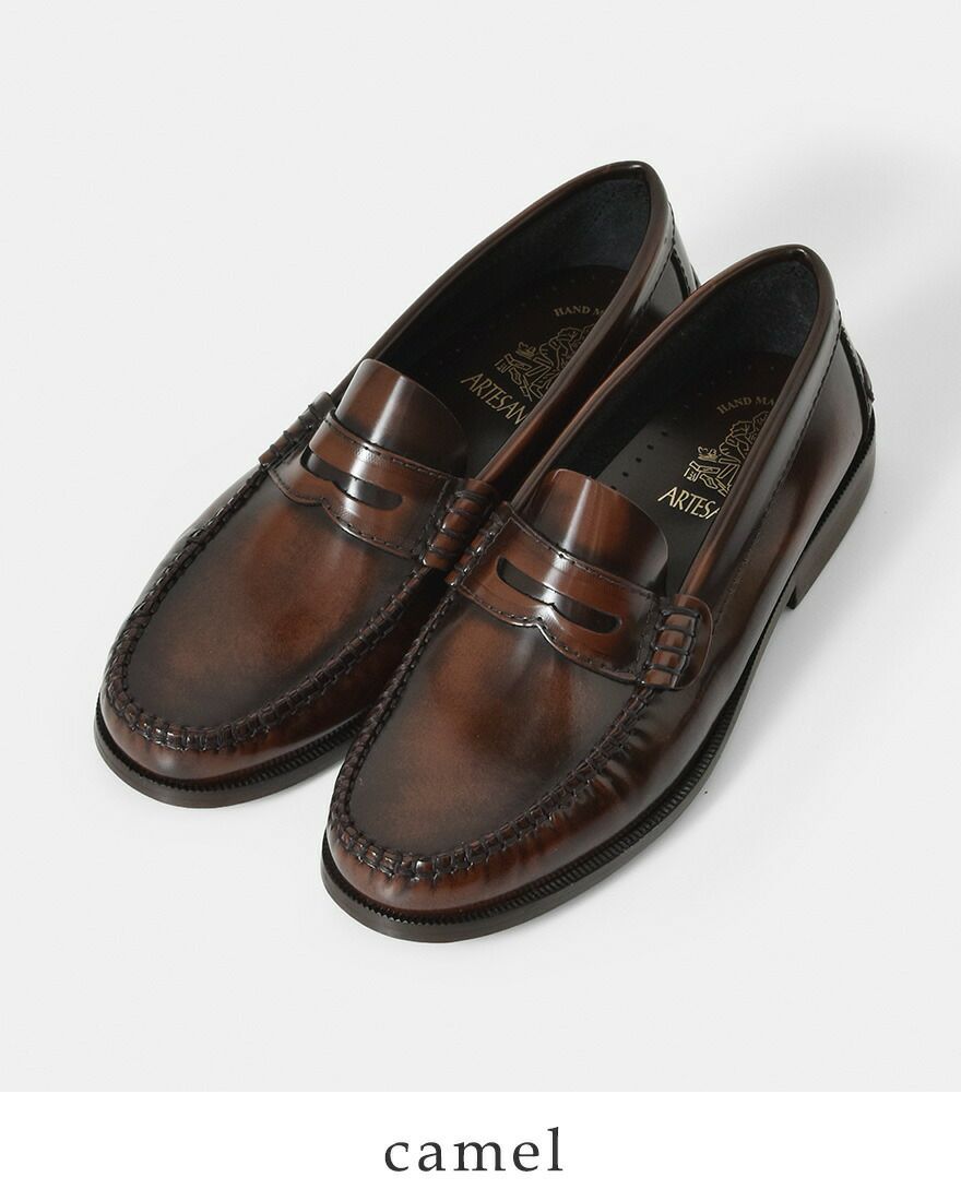 ARTESANOS アルテサノス aranciato別注 ガラスレザー コインローファー 