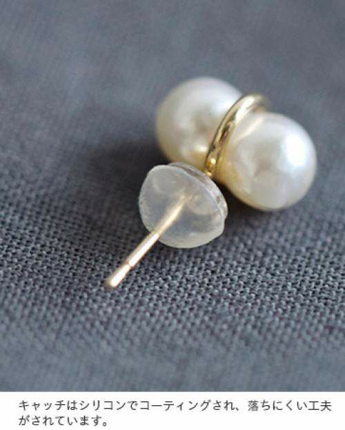 januka(ヤヌカ)ツインパールピアス(片耳)“Twin pearl pierced