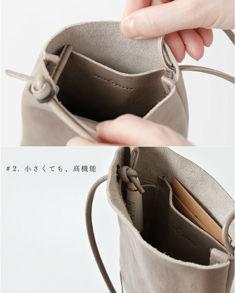 Arts&Crafts アーツアンドクラフツ ベジタブルホースレザーフラットショルダーバッグS“VEGETABLE HORSE LEATHER”  flatshoulder-tr レディース | Piu di aranciato(ピウディアランチェート)