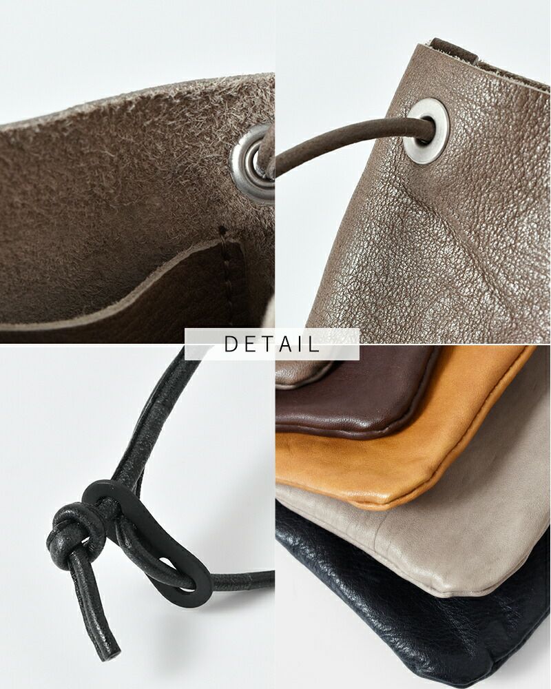 Arts&Crafts アーツアンドクラフツ ベジタブルホースレザーフラットショルダーバッグS“VEGETABLE HORSE LEATHER”  flatshoulder-tr レディース | Piu di aranciato(ピウディアランチェート)