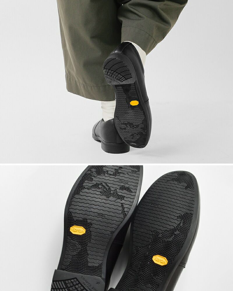 【美品】TRAVEL SHOES bycausser レザースリッポン 24cm TRAVEL SHOES by chausser トラベルシューズバイショセ レザー