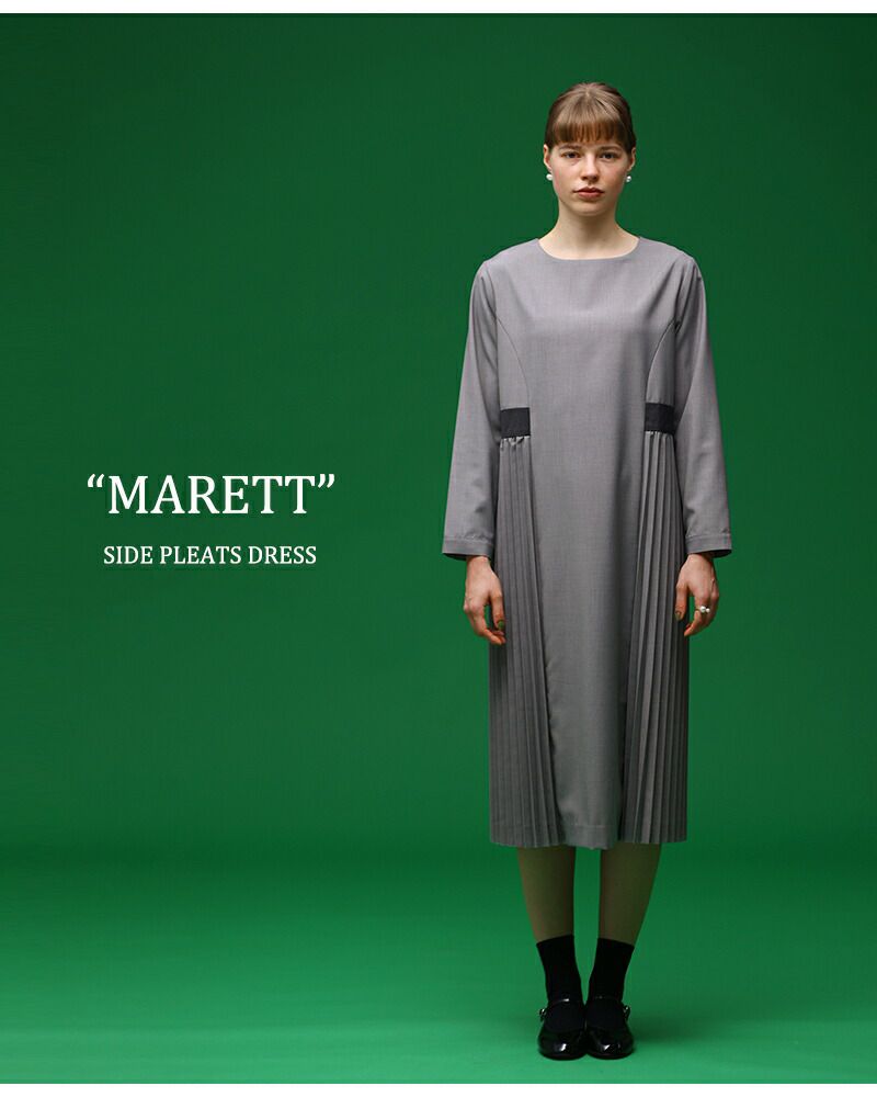 kelen ケレン サイド プリーツ ドレス “MARETT” lkl25hop2103-mn