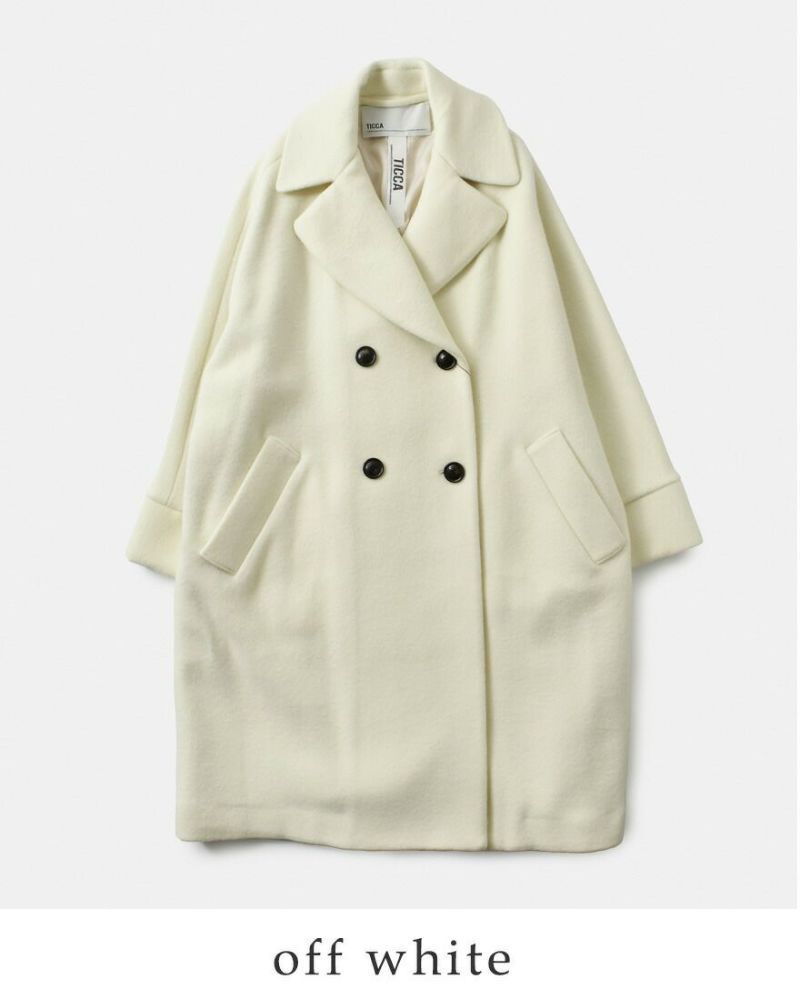 定番人気✨TICCA テントコート　ダブルボタン　ロング丈　ウール　キャメル 定番人気✨TICCA テントコート ダブルボタン ロング丈 ウール