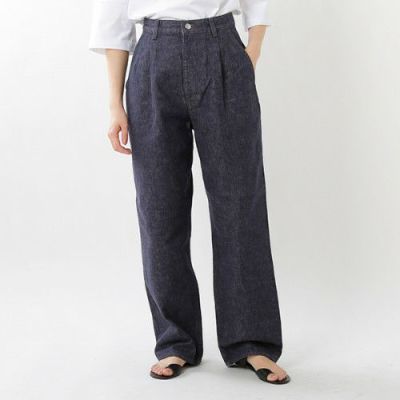 graphpaper(グラフペーパー)コットン2タックワイドデニムテーパードパンツ“Colorfast Denim Two Tuck Pants”  gu191-40050b-yn【サイズ交換初回無料】 | Piu di aranciato(ピウディアランチェート)