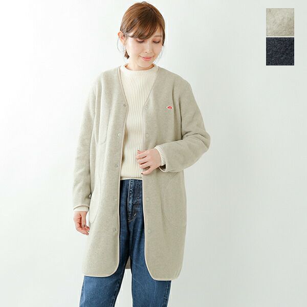 DANTON ダントン カラーレス フリース コート jd-8992-23aw-rf【海外 