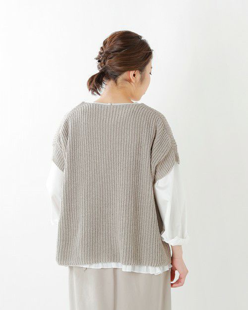 evam eva ニットベスト evam eva｜linen vest｜すべての商品