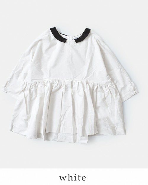 MAGALI(マガリ)グランジウォッシュコットン7分袖ウエスト切替