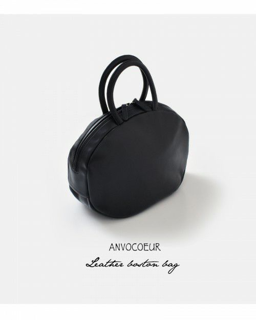 □2018SS ほぼ未使用 定2.1万 アンヴォクール ハンドバッグ 黒 がま口  