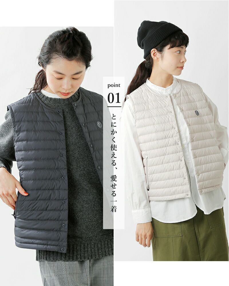 美品】ORCIVAL/オーシバル ウールフランネル ダウンベスト XL グレー