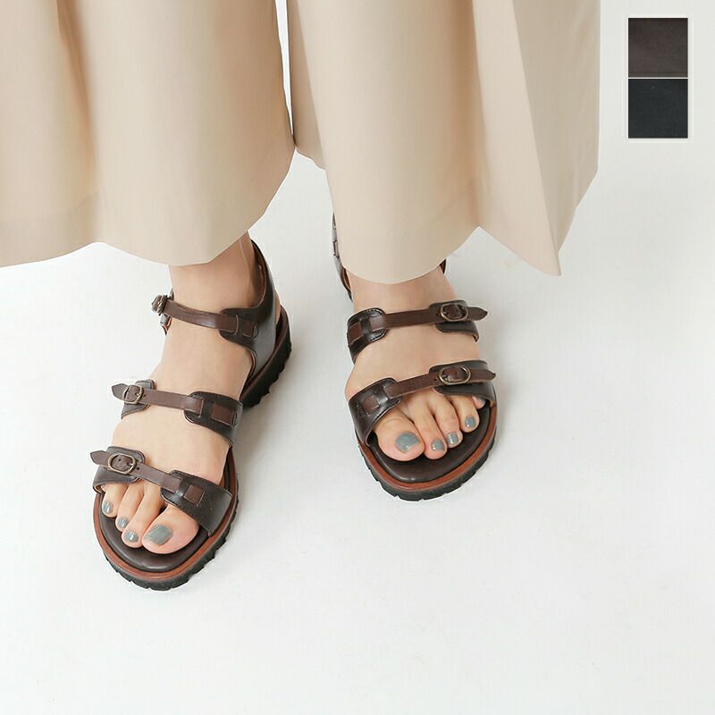 【HEREU】フラットレザーサンダル ナチュラルファッション HEREU】フラットレザーサンダル ナチュラルファッション (HEREU