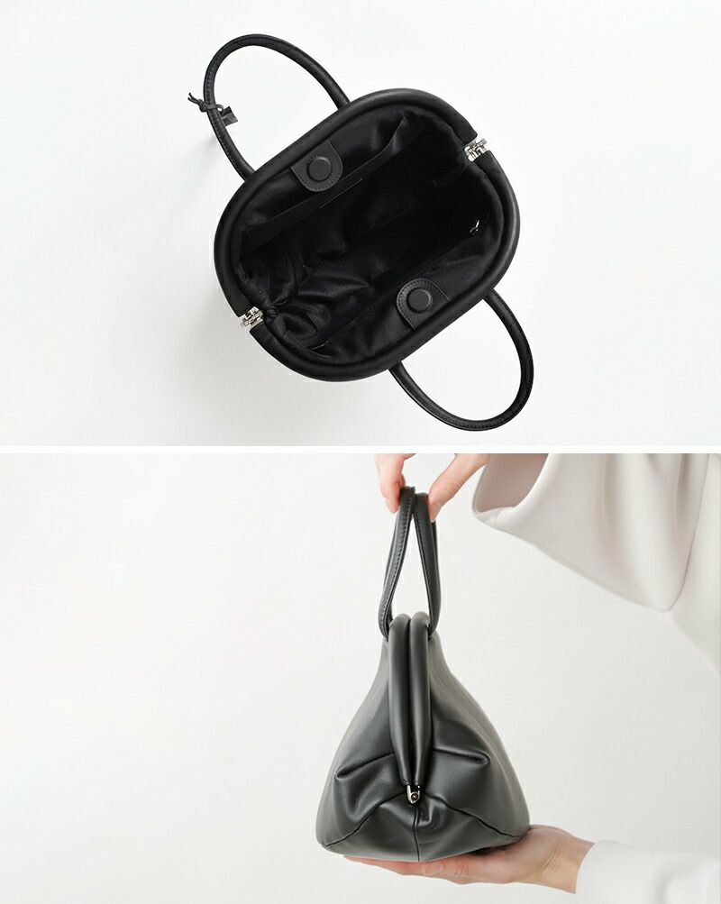 クーポン対象】ANVOCOEUR アンヴォクール レザー がま口 ボストン  