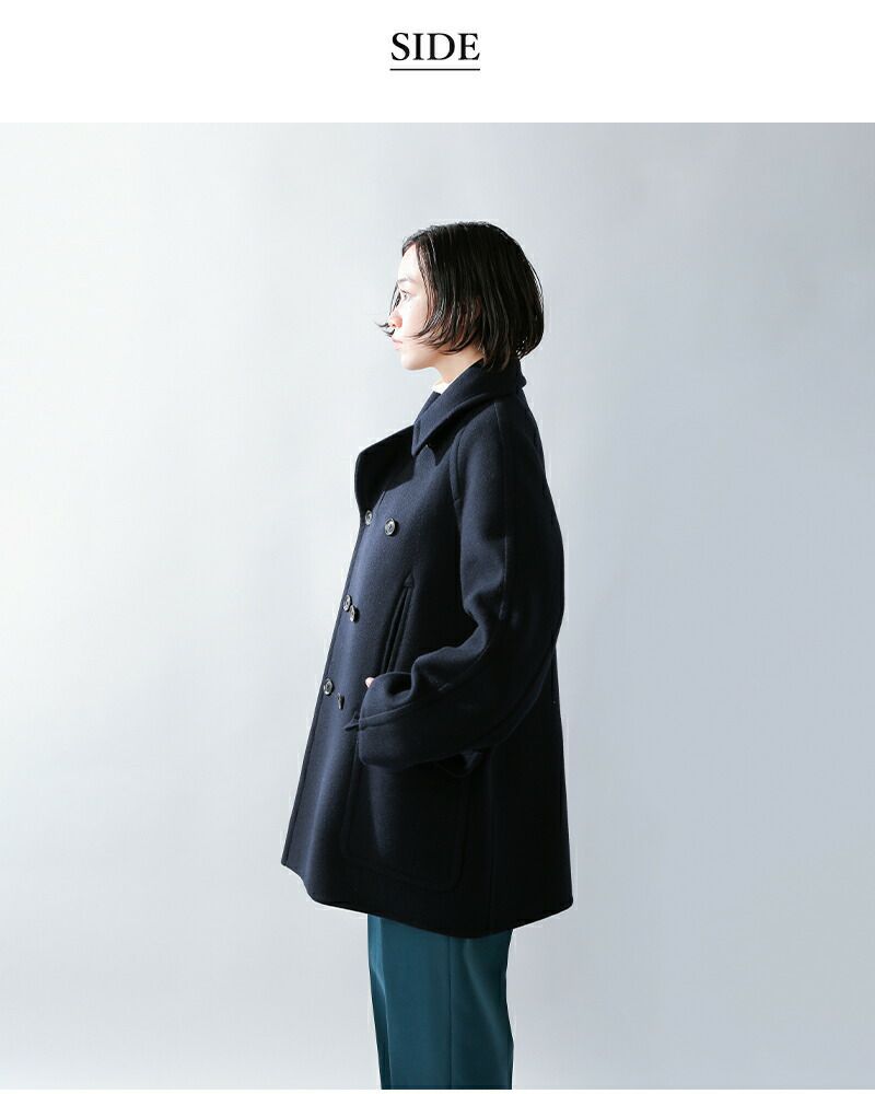 美品】LOEFF ロエフ ピーコート ウール ネイビー 紺色 サイズ0
