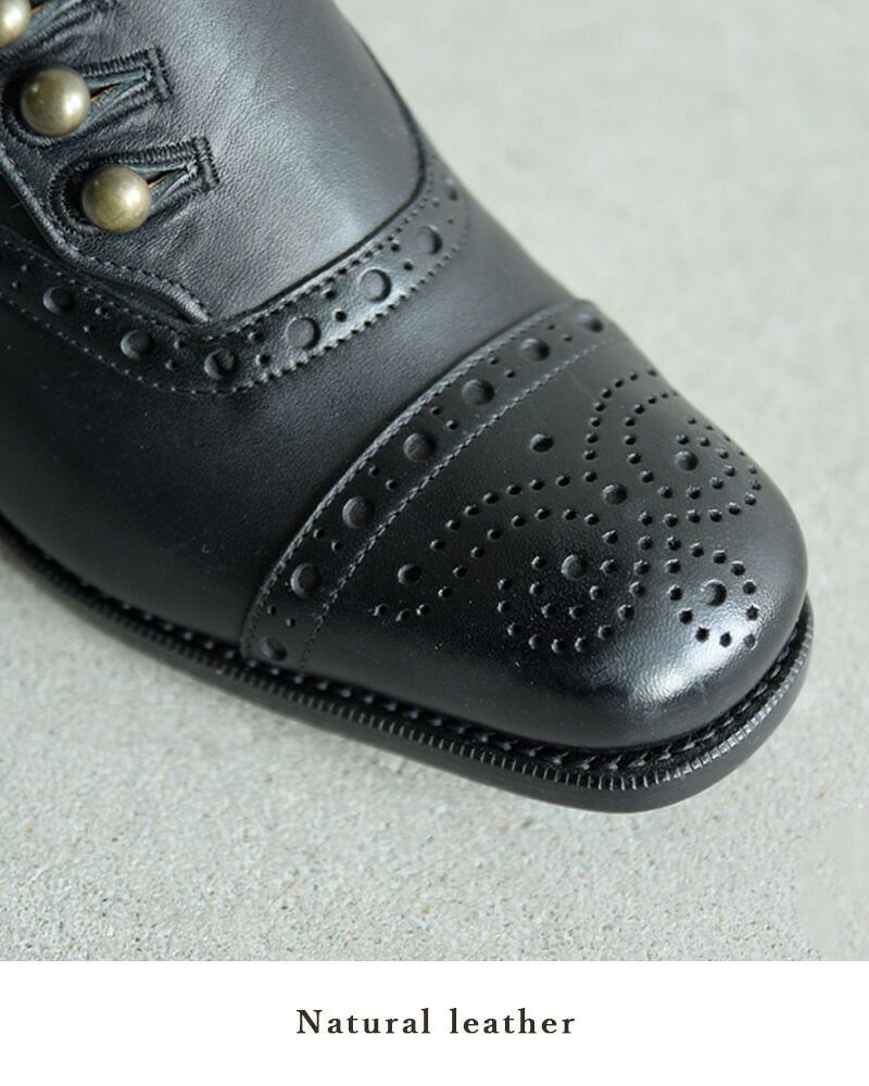 plus by chausser プリュスバイショセ カウレザー ボタン
