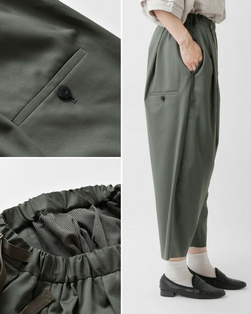 Dulcamara ドゥルカマラ T/W タック ワイドパンツ d322-p001-mn