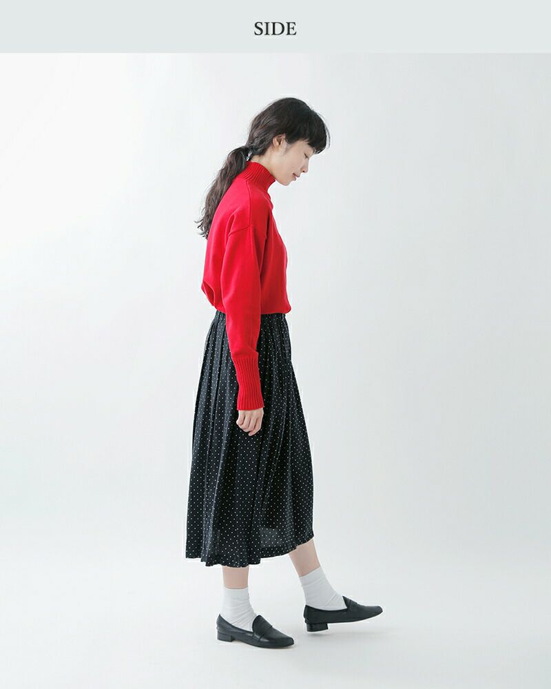 mizuiro ind ミズイロインド ドット タック ミモレ丈 スカート 3
