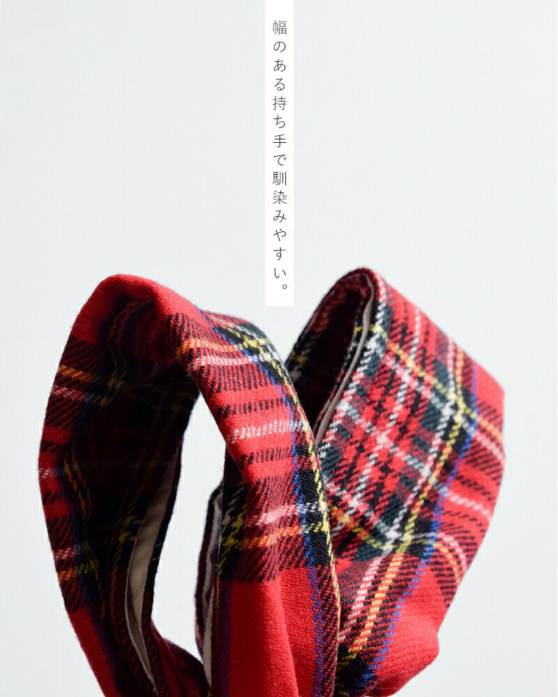日本製 イタリア生地使用 チェックエコウールビッグジャケット MANTECO MASTER&Co.｜ウール タータンチェック エコバッグ スモール