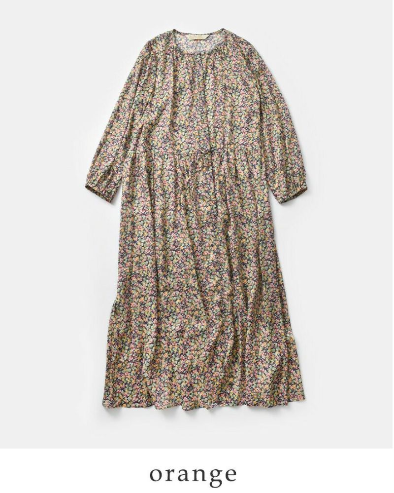 【新品未使用】Bon Vieux Tempsリバティ膝下丈 綿ワンピース 日本製 48014-m1.jpg