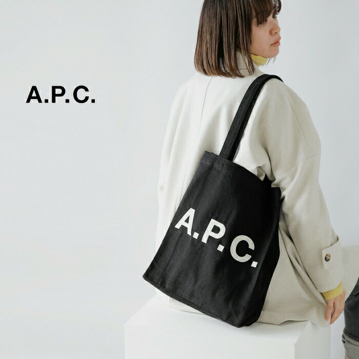 最新作大得価美品　A.P.C.　ルートートバッグ　ブラックデニム　ロゴバッグ　アーペーセー バッグ