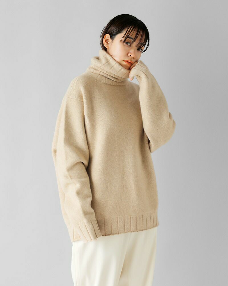 HEAVY OZ CASHMERE OVERSIZE TURTLE NECK [BLACK] - WUNDER 大阪