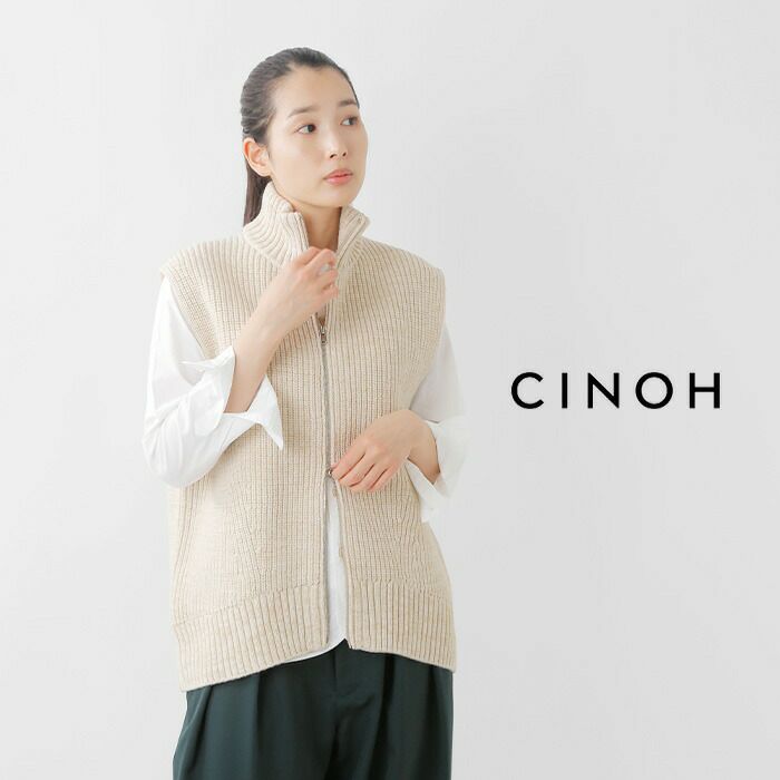 CINOH チノ ウール ドライバーズ ニット ベスト 22wkn009-mn