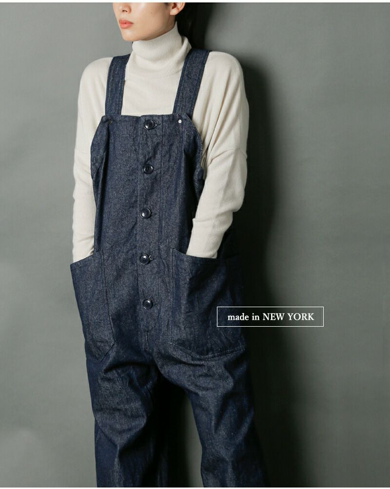 ENGINEERED GARMENTS エンジニアド ガーメンツ 12oz デニム フロントボタン オーバーオール “Overalls”  ln233-fn レディース | Piu di aranciato(ピウディアランチェート)