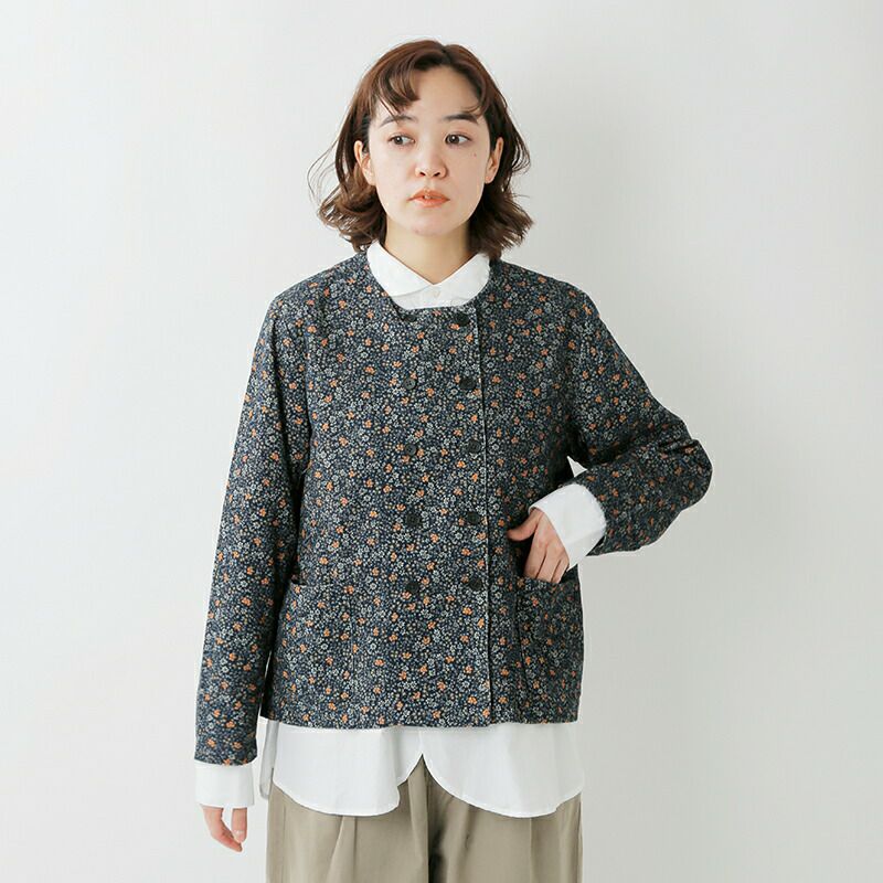 SOIL ソイル コーデュロイ スモール フラワー プリント ノー