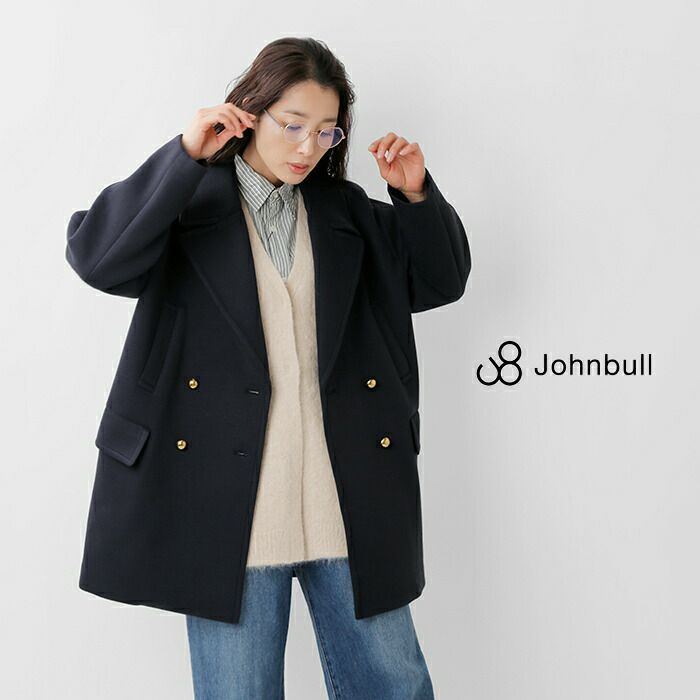 Johnbull ジョンブル ツイル ダンボール ニット Pコート ah129-mn