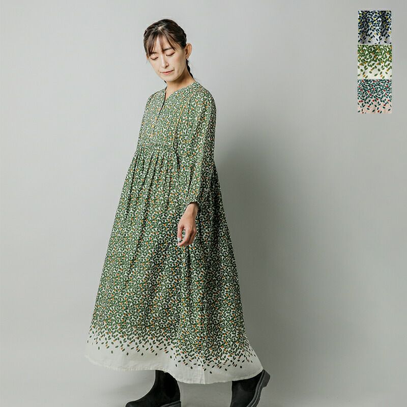 marble SUD マーブルシュッド キーネック 切替 ギャザー キンモクセイ 