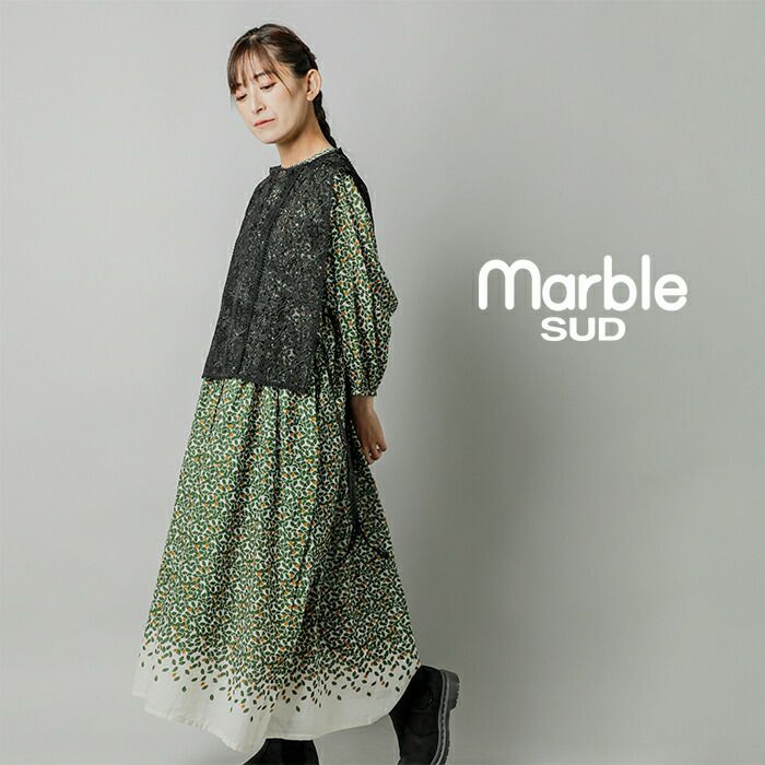 【クーポン対象】marble SUD マーブルシュッド キーネック 切替