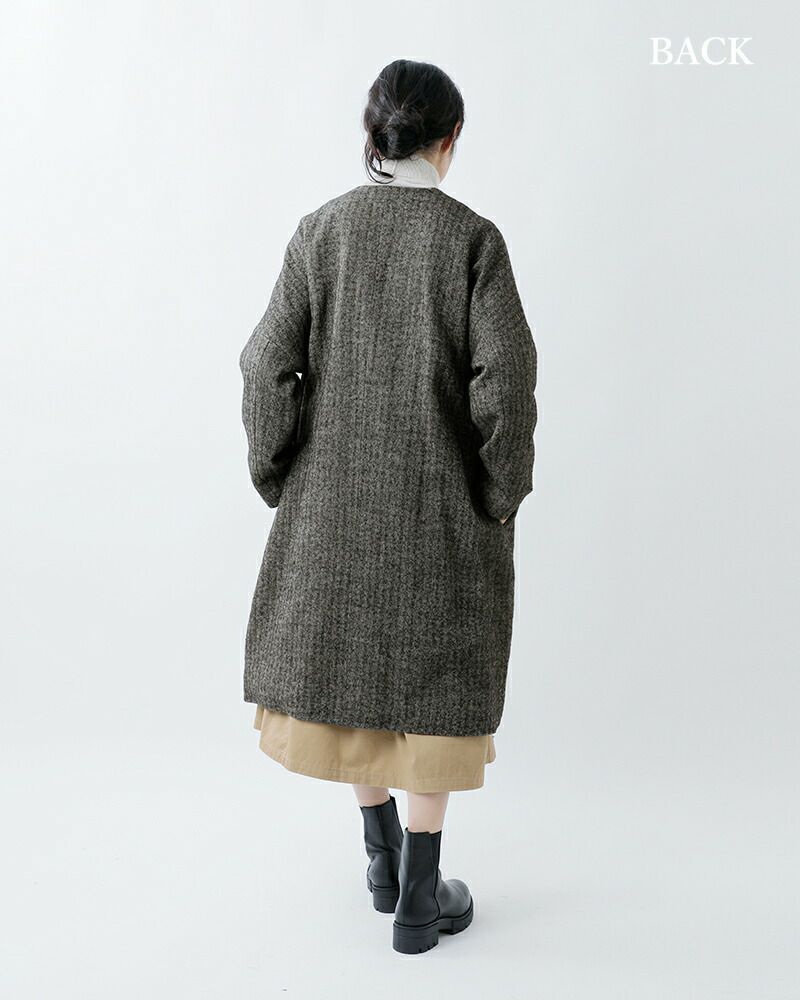 MAGALI マガリ ウール リネン ヘリンボーン ダブルボタンコート ct02 