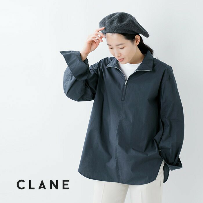 CLANE クラネ ハーフジップ スタンドカラー シャツ 13122-4242-yo