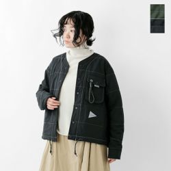and wander アンドワンダー T/C アルファ カラーレス シャツ