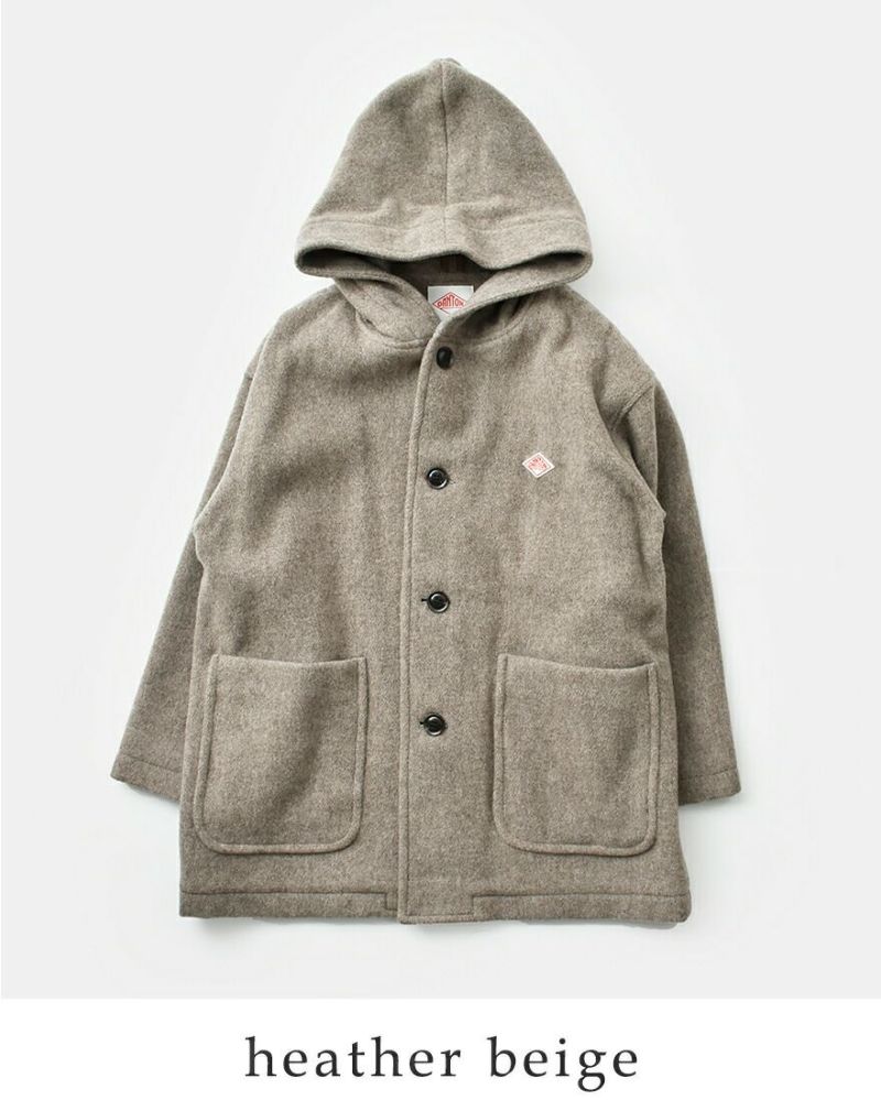 DANTON ダントン ウール ライトパイル フーデッド コート dt