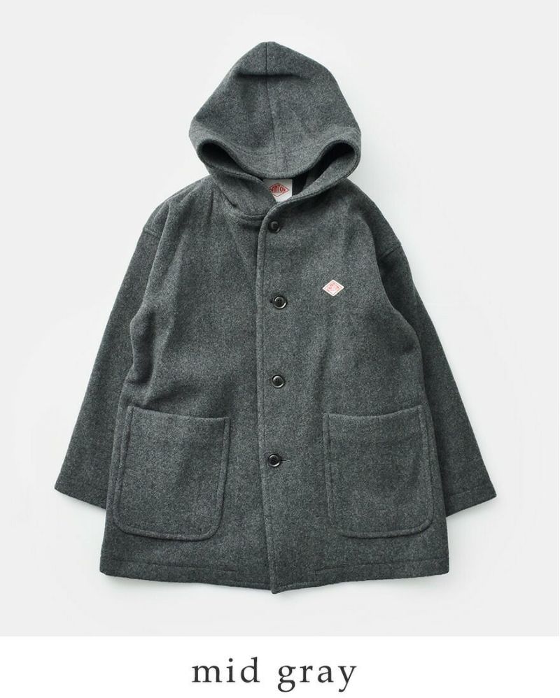 DANTON ダントン ウール ライトパイル フーデッド コート dt