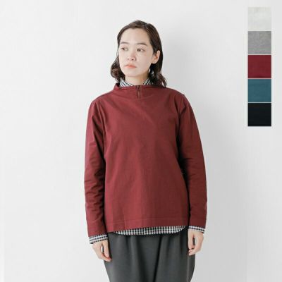 nisica ニシカ コットン ガンジーネック ジップ プルオーバー