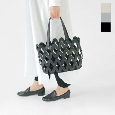 Ense アンサ ステアレザー かご ミニ トートバッグ “sukashi tote mini