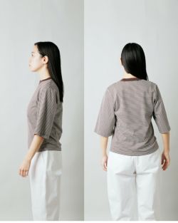 LOEFF ロエフ スビンコットン 天竺 5分袖 クルーネック Tシャツ