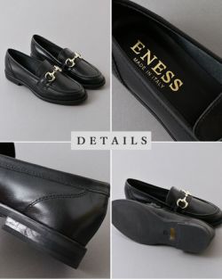 eness エネス レザー ビット ローファー st-1144-pe-yo
