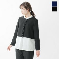 ☆】kaene カエン ウォッシャブル シフォン フリル ジャケット 005312o