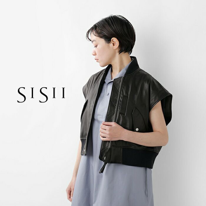 Sisii シシ レザー ベスト “L2 B VEST” 114v-ol-mn 2024ss新作 