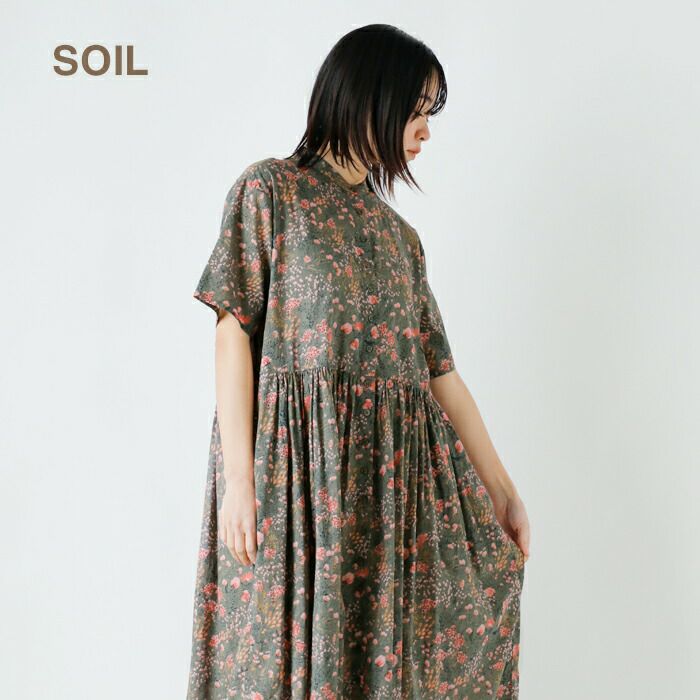 59 ソイル SOIL 花柄 ワンピース シャツ ロング エスニック コットン ...