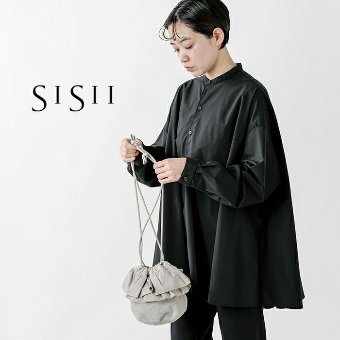 sisii(シシ) ショルダーバッグ 巾着バッグ ベージュ縦18cm