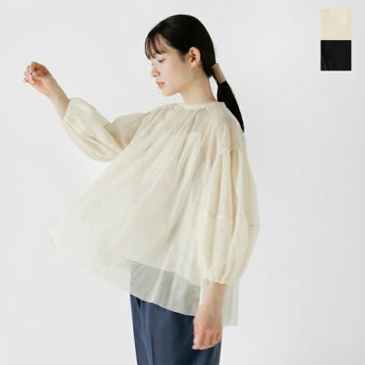 30%OFF】CLANE クラネ シアー チュール バルーンスリーブ ブラウス