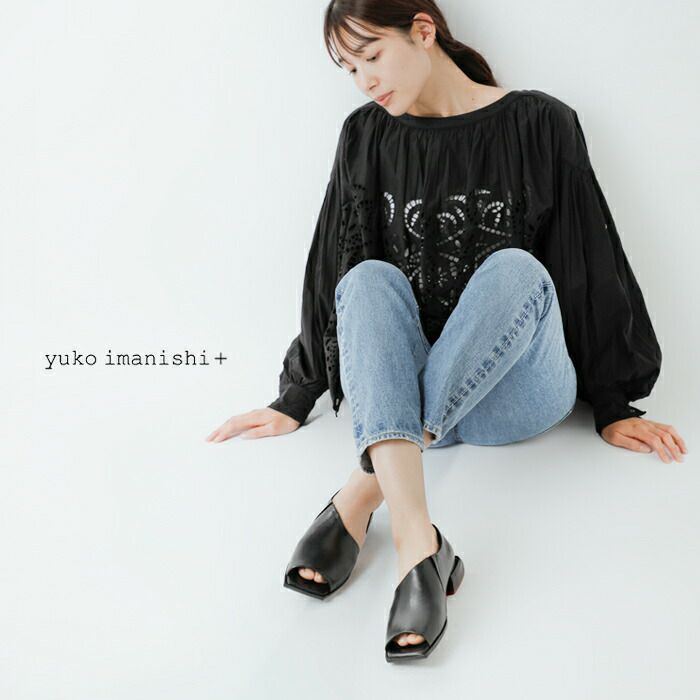 yuko imanishi+ ユウコイマニシプラス キップレザー スクエアトゥ 