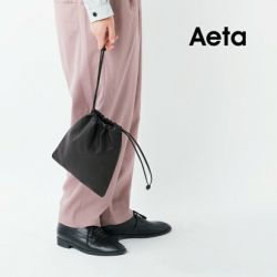 Aeta アエタ ダブルフェイス ディア レザー ドローストリング 巾着型 ...