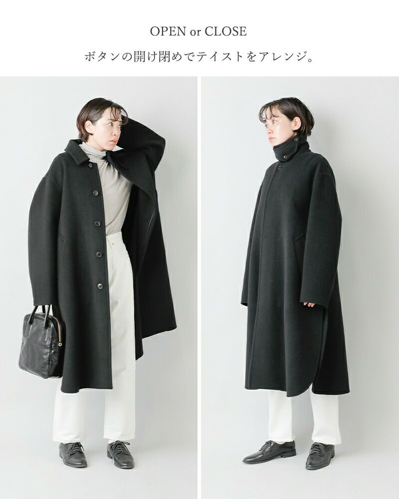 クーポン対象】LOEFF ロエフ ウール カシミヤ リバー ポンチョ ステン