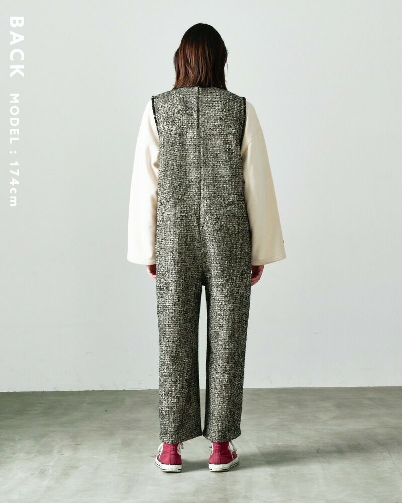 kha:ki カーキ ルーズ ツイード ジャンプスーツ “TWEED OVERALLS” mil24fpt3215-kk 2024aw新作  レディース【サイズ交換初回無料】 | Piu di aranciato(ピウディアランチェート)