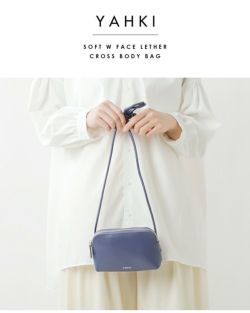 ☆】【30%OFF】YAHKI ヤーキ ソフト ダブルフェイス レザー ショルダー